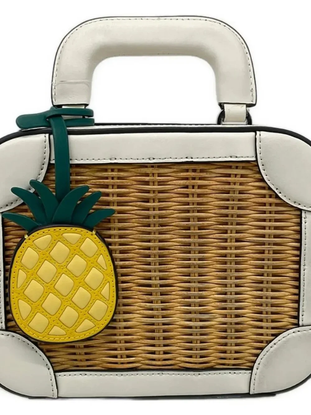 Kate spade K7348 Light Brown White Rattan Leather Handbag